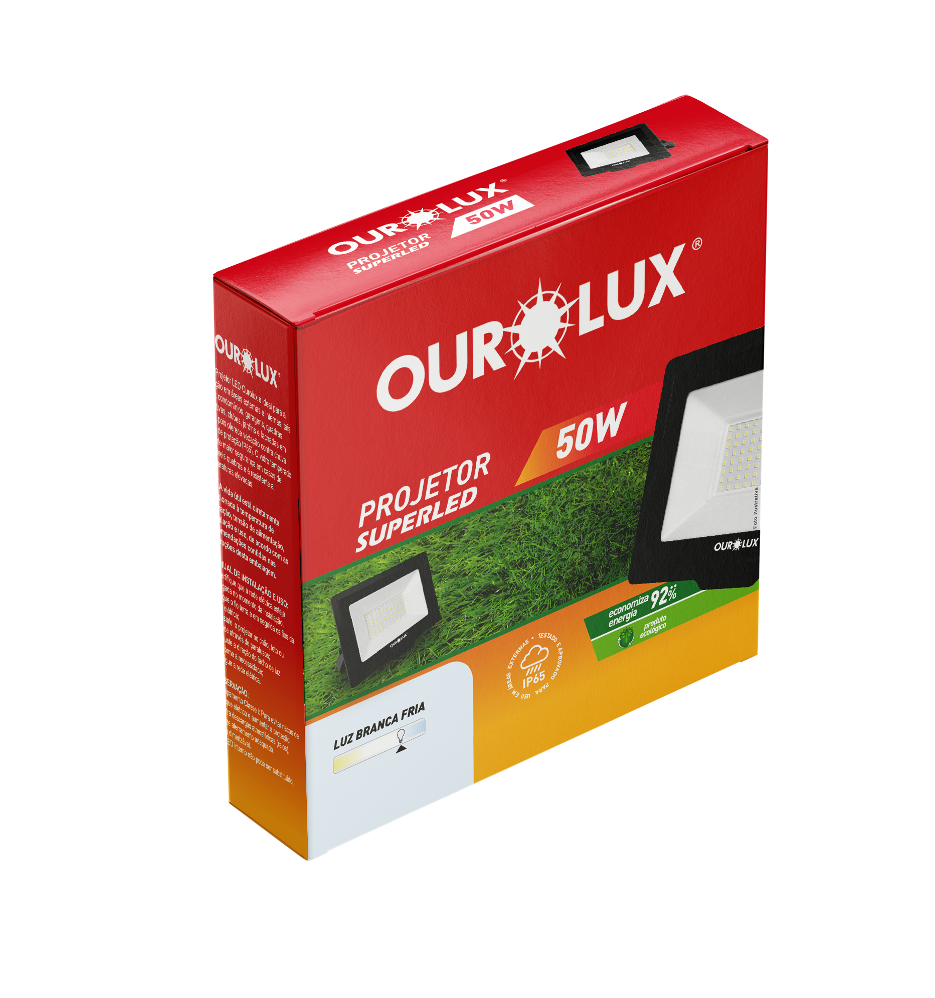 03265 REFLETOR LED SLIM 50W BIV 6500K OUROLUX